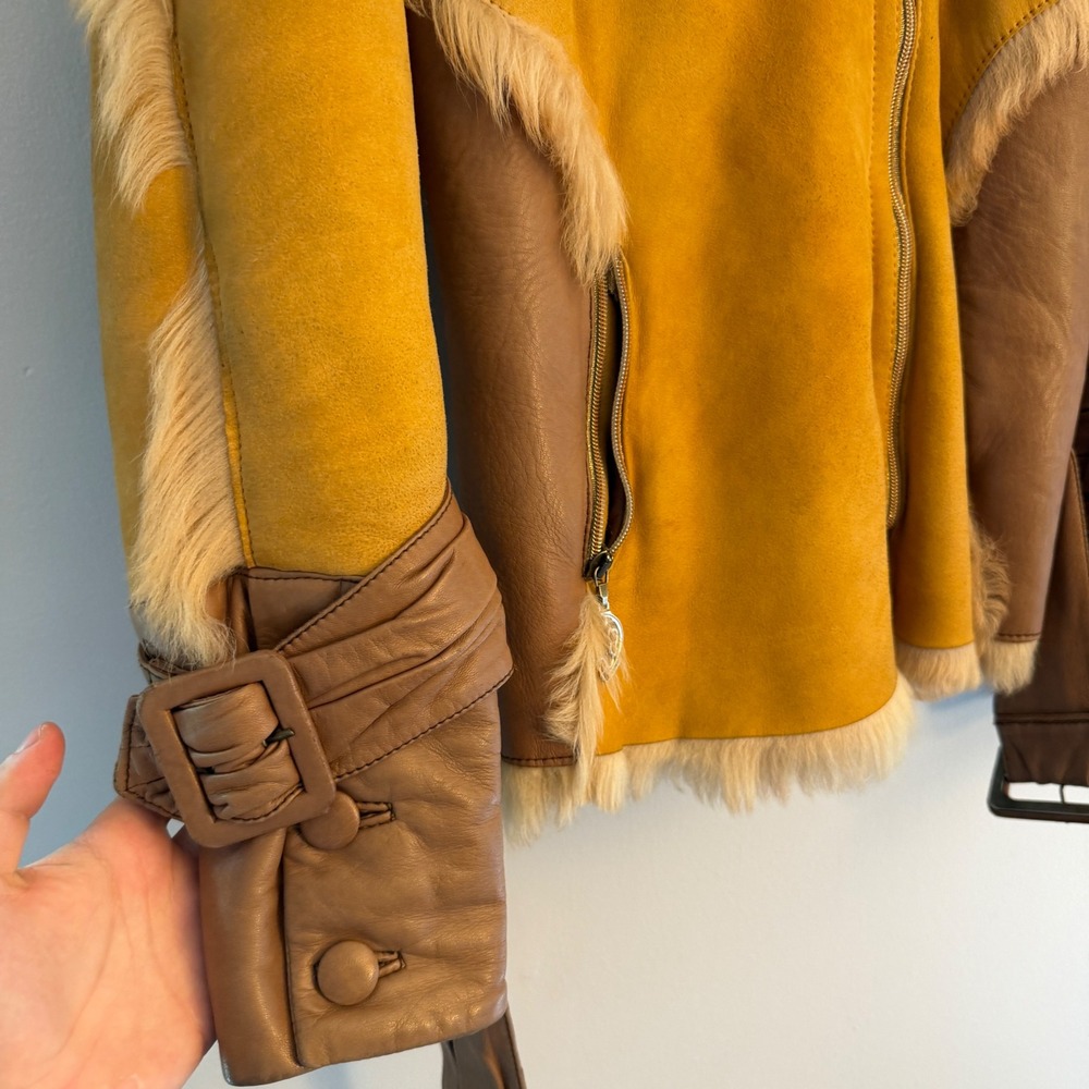 Voyage Invest in the Original Fox Fur Sheepskin Jacket Womens Medium Custom Rare - Picture 4 of 11